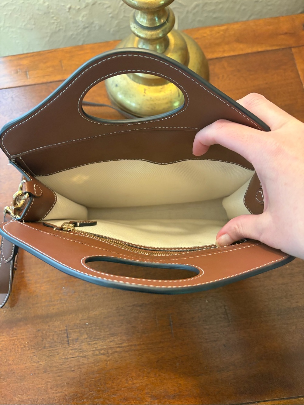 Burberry Beige Canvas with Brown Leather Trim Crossbody Bag - Picture 8 of 14